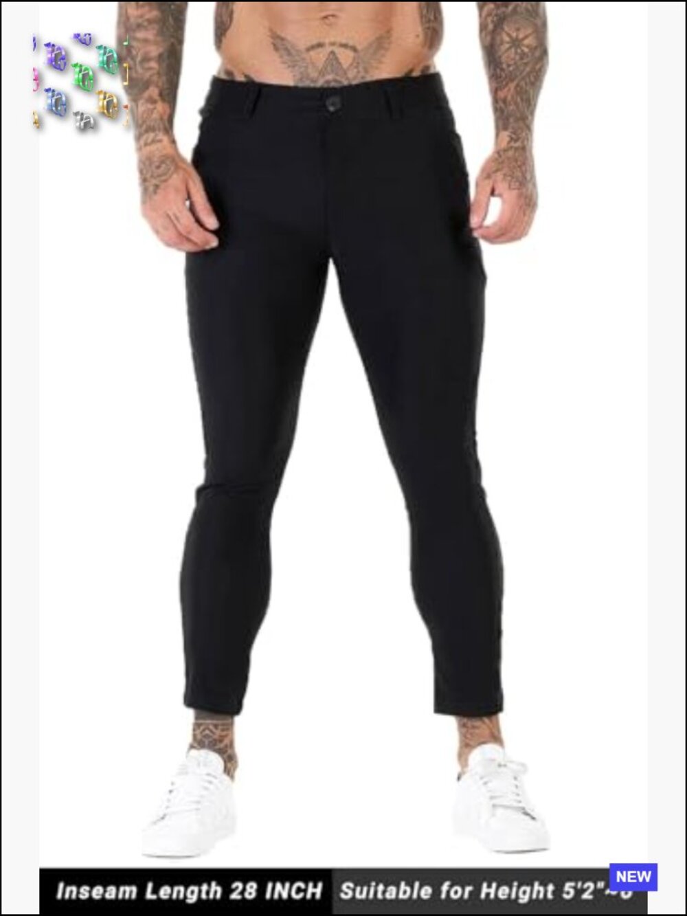 Slim Fit Dress Chino Pants 4-Way Stretch Ankle Length Business Casual - Picture 4 of 7